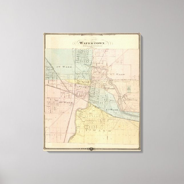 Watertown, Dodge & Jefferson cos Canvastryck (Framsida)