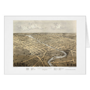 Watertown panorama- karta för WI - 1867 Hälsningskort