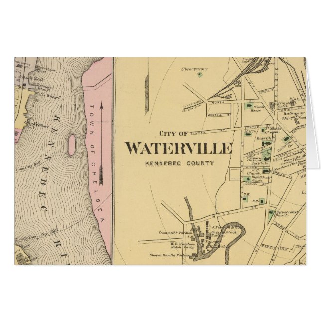 Waterville, Kennebec Co Hälsningskort (Framsidan Horizontal)