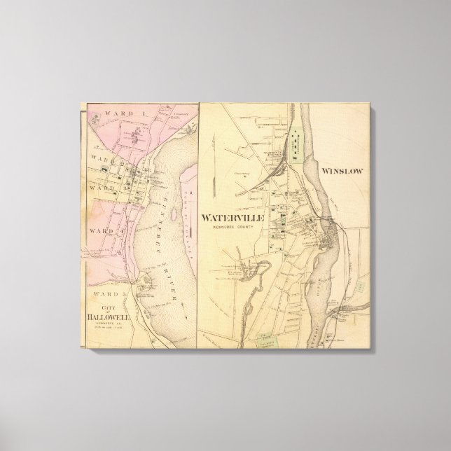 Waterville, Kennebec County Canvastryck (Framsida)