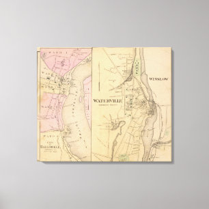 Waterville Kennebec County Canvastryck