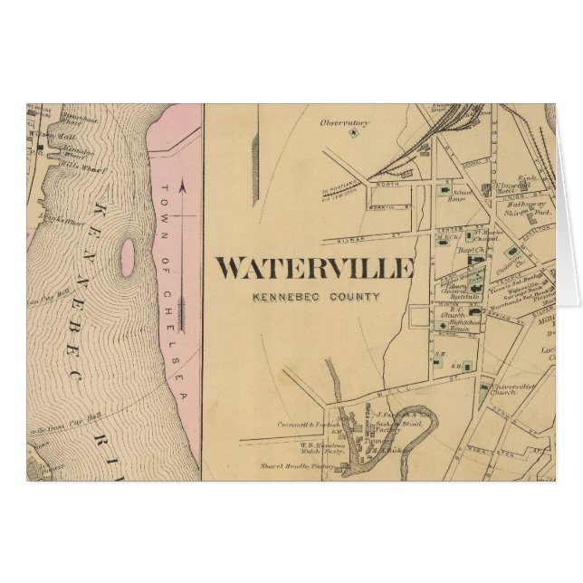 Waterville, Kennebec County Hälsningskort (Framsidan Horizontal)