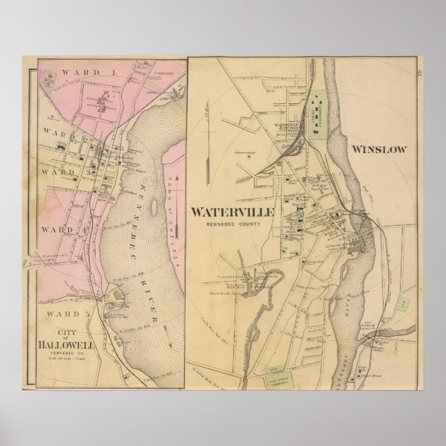 Waterville, Kennebec County Poster (Framsidan)