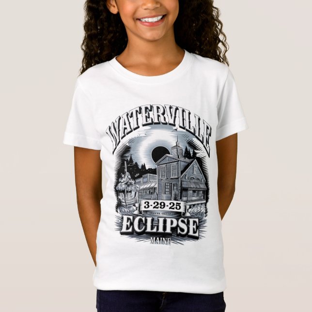 Waterville Maine Eclipse 3-29-2025 Farmhouse T-Shi T Shirt (Framsida)