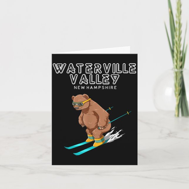 Waterville Valley New Hampshire - Funny Ski Grizzl Kort (Framsida)