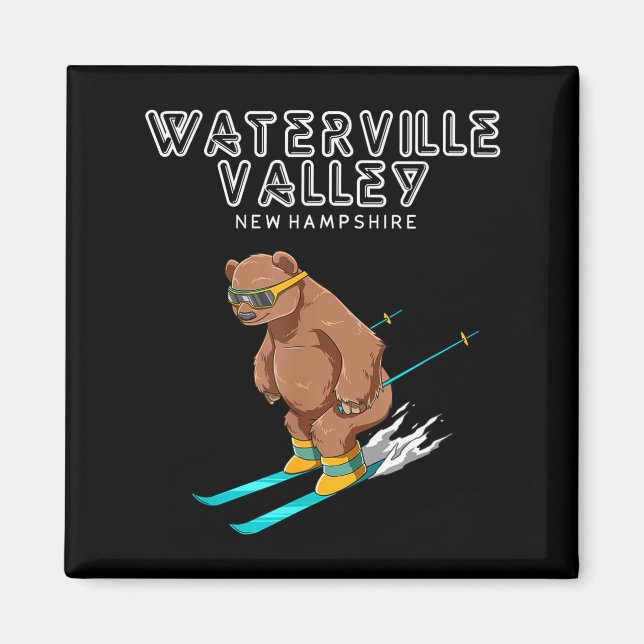 Waterville Valley New Hampshire - Funny Ski Grizzl Magnet (Framsidan)