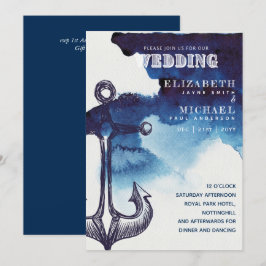 Watery Nautical Sailing Destination Wedding Inbjud