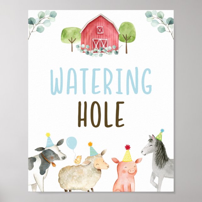 Wating Hål Farm Birthday Sign Poster (Framsidan)