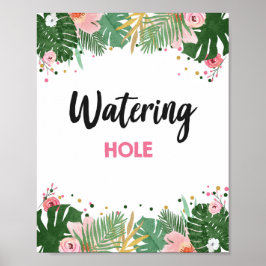 Wating Hål Tropical Safari Girl Birthday Sign Poster