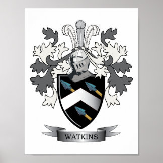 Watkins Family Crest Jackar om Arm Poster