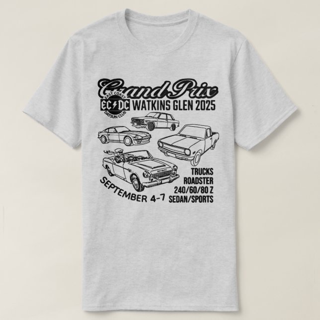 Watkins Glen Grand Prix Event Sept 4-7 T-Shirt (Design framsida)