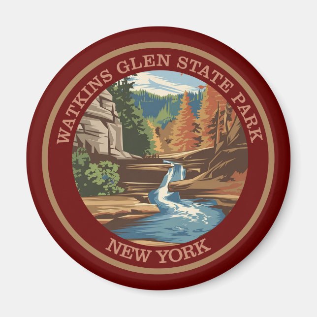 Watkins Glen State Park, New York Färg Magnet (Framsidan)