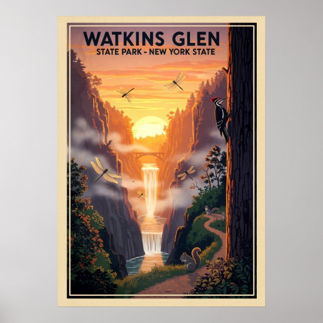 Watkins Glen State Park New York State V02 Poster (Framsidan)