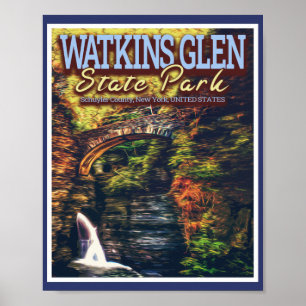 WATKINS GLEN STATE PARK - NEW YORK United STATER Poster