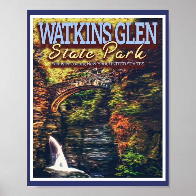 WATKINS GLEN STATE PARK - NEW YORK United STATER Poster (Framsidan)