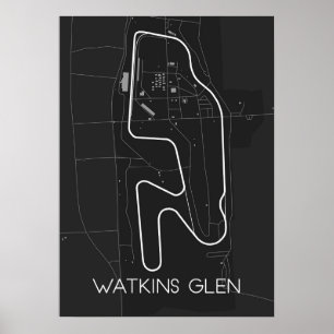 Watkins Glen Track Karta Poster