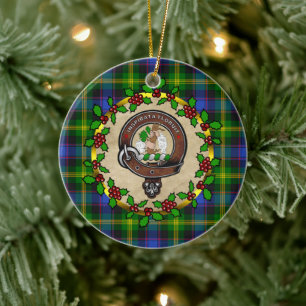 Watson Klan Badge & Tartan Personlig Julafton Julgransprydnad Keramik