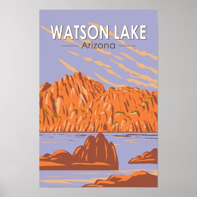 Watson Lake Arizona Resa Konst Vintage Poster (Framsidan)