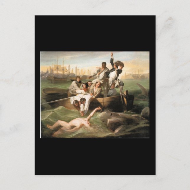 Watson och Shark, av John Singleton Copley Vykort (Framsida)