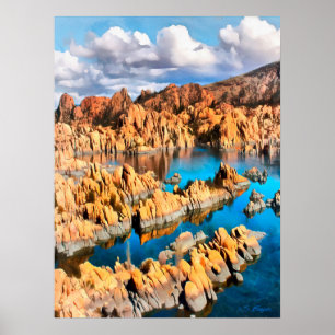 "Watson sjö" Prescott "granitDells ", Poster