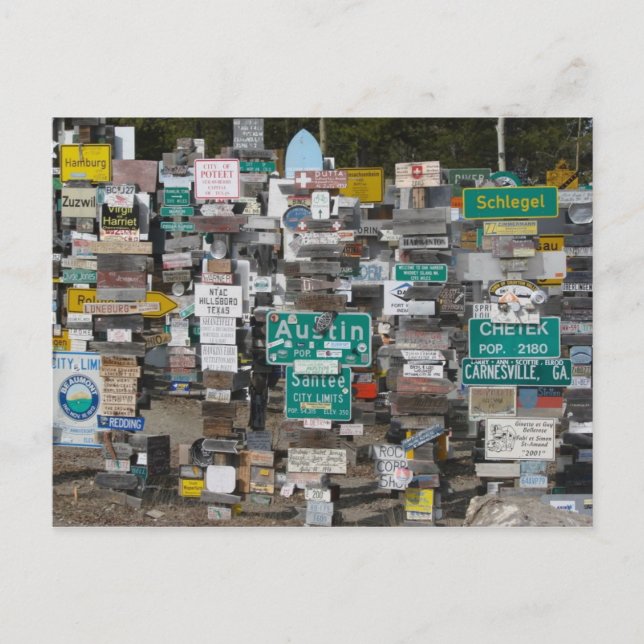 Watson Sjö Sign Post Forest Vykort (Framsida)