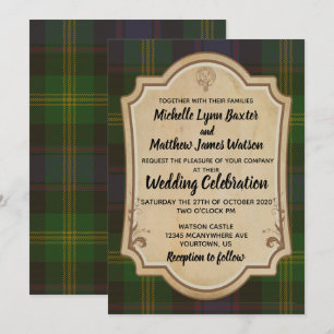 Watson Tartan Wedbjudande Inbjudningar
