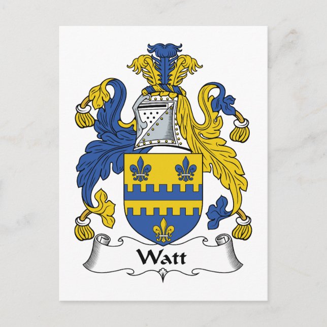 Watt Family Crest Vykort (Framsida)