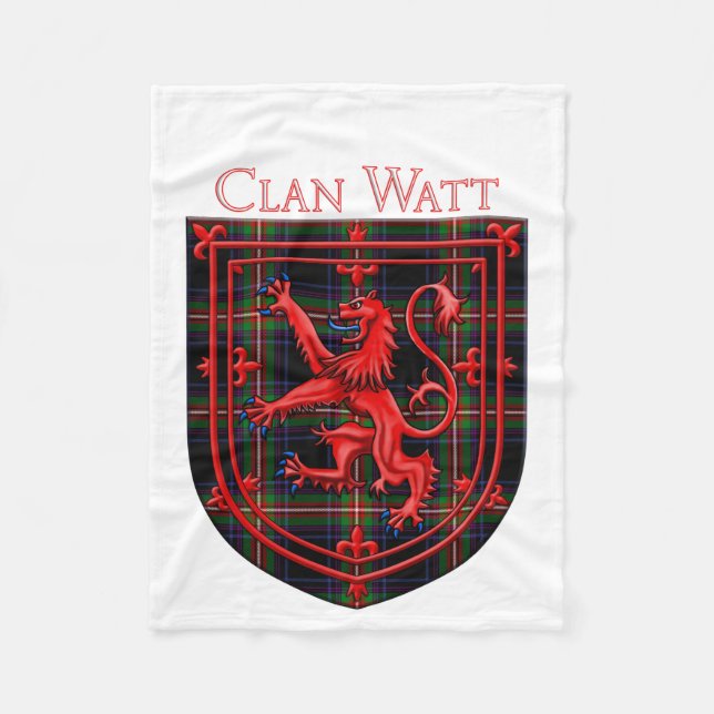 Watt Tartan Scottish Plaid Lion Rampant Fleecefilt (Framsidan)