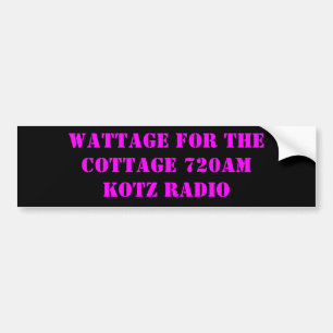 WATTAGE FÖR STUGAN 720AM KOTZ RADIOSÄNDE BILDEKAL