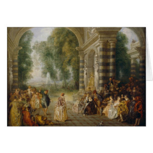 Watteau Jean-Antoine konst Hälsningskort