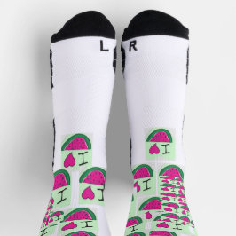 WATTER MELON IN Crew Sockel 🧦 IN GRÖNT 🍏 OCH 🍒