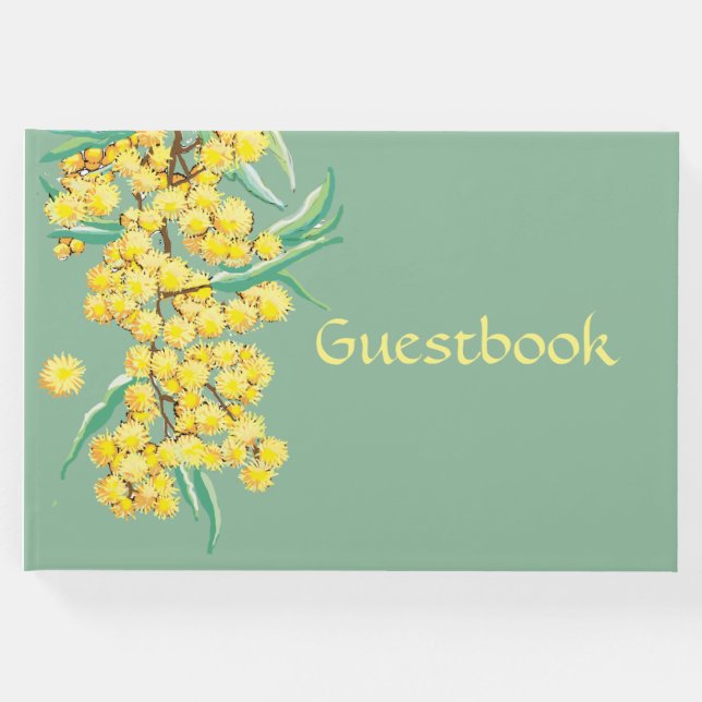 Wattle blommars Australian Guestbook Gästböcker (Framsida)
