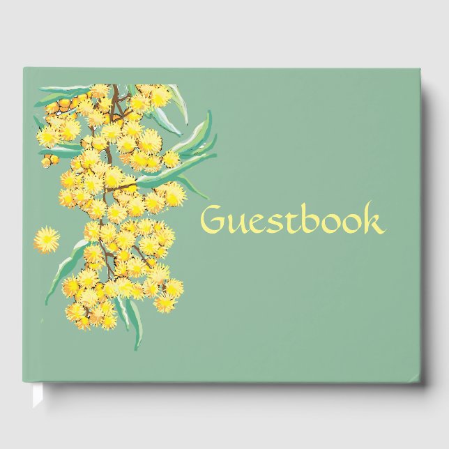 Wattle blommars Australian Guestbook Gästböcker (Framsida)