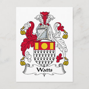 Watts Family Crest Vykort
