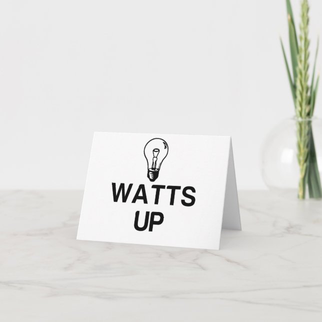 WATTS UP LIGHT BULB - Kopiera Tack Kort (Framsida)