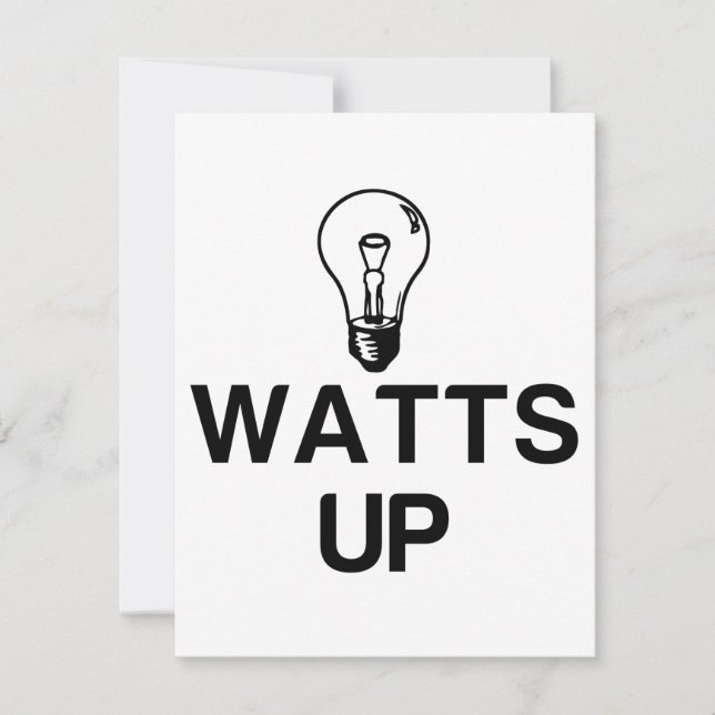 WATTS UP LIGHT BULB - Kopiera Tack Kort (Framsida)