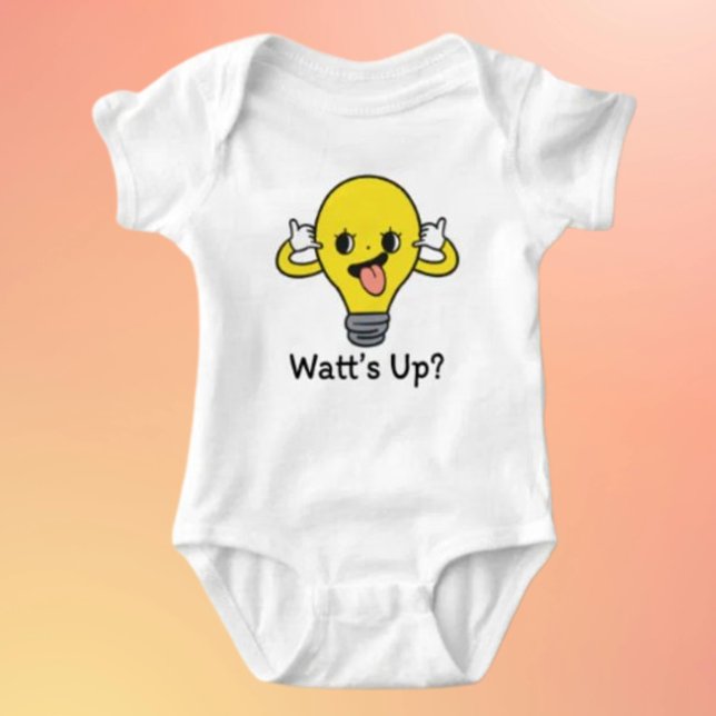 Watt's Up? Söt glödlampa Baby Bodysuit T Shirt (Skapare uppladdad)