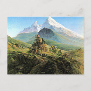 Watzmann, bra konst av Caspar David Friedrich Vykort