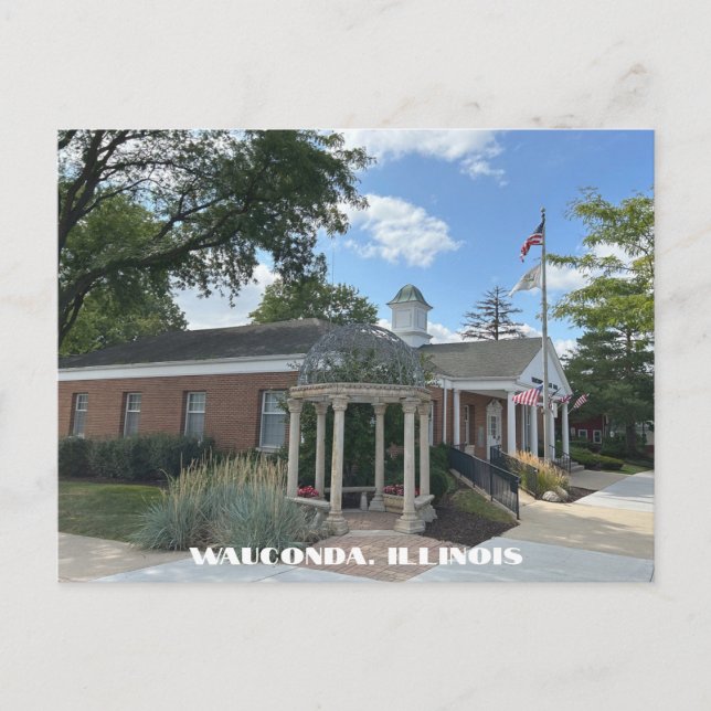 Wauconda Illinois postkontor i centrum Vykort (Framsida)