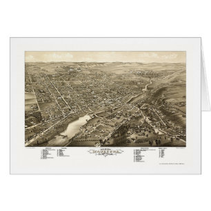 Waukesha panorama- karta för WI - 1880 Hälsningskort