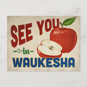 Waukesha Wisconsin Apple - Vintage resor Vykort