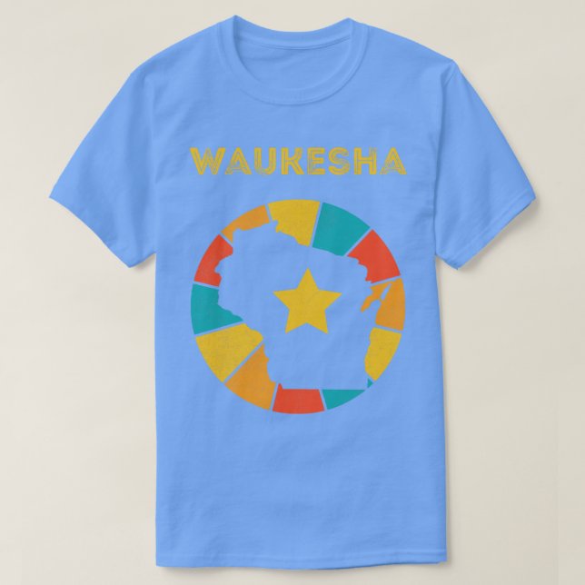 Waukesha Wisconsin Vintage Distress Souvenir 1 T Shirt (Design framsida)