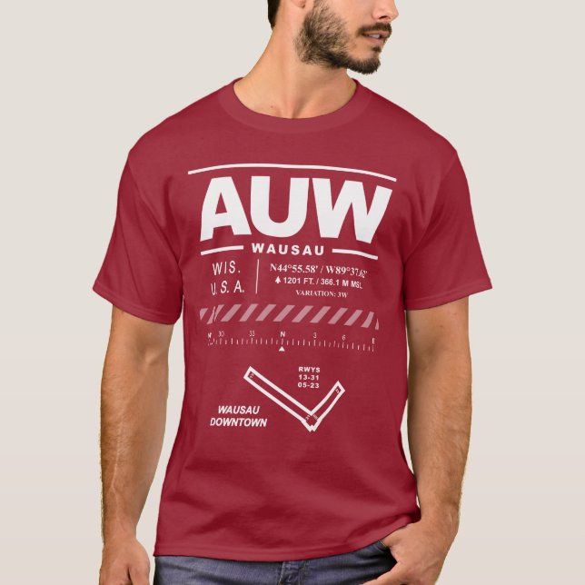 Wausau Downtown Airport AUW T-Shirt (Framsida)