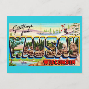 Wausau Wisconsin Hälsnings vykort