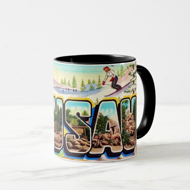 Wausau Wisconsin Hälsnings vykort Mugg (Framsida höger)
