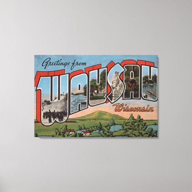 Wausau, Wisconsin - Stora Brev Scenes Canvastryck (Framsida)