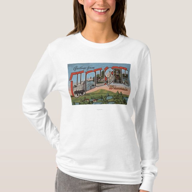 Wausau Wisconsin - stora brevplatser T-shirt (Framsida)
