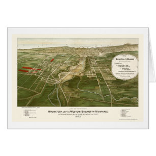 Wauwatosa panorama- karta för WI - 1892 Hälsningskort