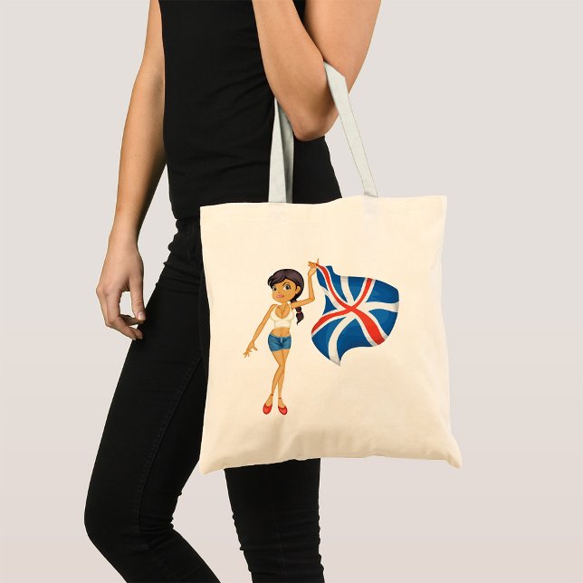 Wave A Union Jack Flagga Tote Bag Tygkasse (Skapare uppladdad)