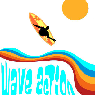 Wave Action Surfer på ett färgat Vågar Kudde